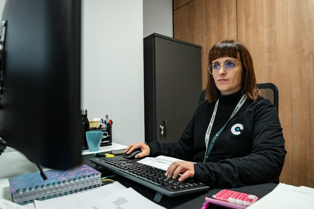 Professional office administration workspace